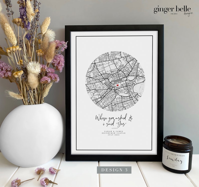 Personalised Anniversary Gift Print Night We Met Gift Map Gift for Her Wife Husband Girlfriend Personalized Wedding Gift Design 3