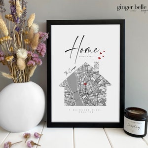 Personalised Housewarming Gifts, Personalised New Home Map, First Home Gift for Couple, New House Gifts, Our First Home, Valentines Gifts image 1