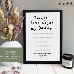 Personalised Fathers Day Gift for Him | Custom Print for Dad Birthday gift for Dad | Fathers Day Gift for Dad Daddy Grandad | Gift from kids