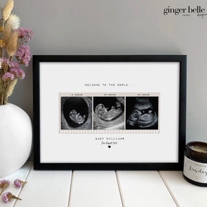 New Baby Scan Photo Gift, Personalised Baby Scan, Christmas Mum to Be New Baby Gift, Newborn Gift, Custom Baby Announcement Baby Shower Gift
