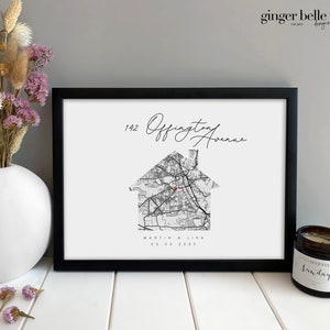 Personalized House Map Print: First Home Gift (Digital PDF Option)
