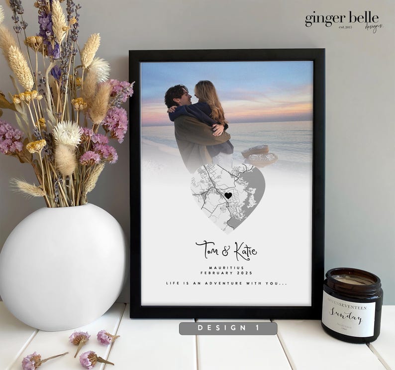 Personalized Map Print - Valentines Day Gift | Anniversary Gift for her/him image 5