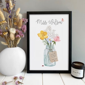 Personalised Teacher Thank You Gifts | Nursery TA Gifts | Flower School Leaving Gift | End of Term Gift | Teacher Thank You Print
