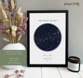 Custom star map by date, Star map Anniversary gift, Personalized constellation map, Night sky by date, Engagement gift for him and her product logo
