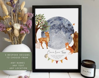 New Baby Star Map Gift | Night You Were Born |  Personalised Gift for New Baby  | Childs Sky Nursery Print | Gift for Newborn Baby Boy Girl