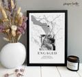 Personalized Couple Map Print - Engagement Gift, Anniversary Gift for her or him