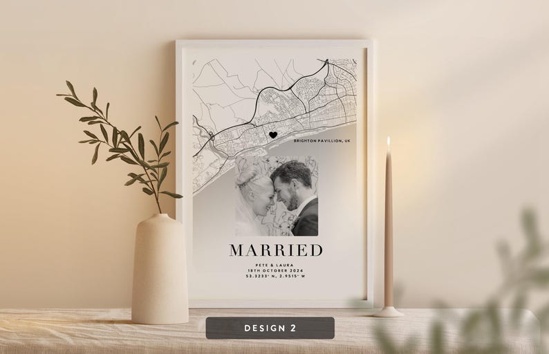 Personalized Map Print - Valentines Day Gift | Anniversary Gift for her/him Design 2