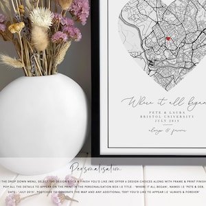 Personalised Anniversary Gift Print Night We Met Gift Map Gift for Her Wife Husband Girlfriend Personalized Wedding Gift image 2