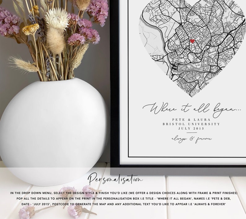 Personalised Anniversary Gift Print Night We Met Gift Map Gift for Her Wife Husband Girlfriend Personalized Wedding Gift image 2