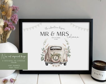 Personalised Wedding Gift | Unique Wedding Print | Mr and Mrs Personalised Wedding Gift | Gift for Her Him Mr & Mrs | Custom Wedding Print