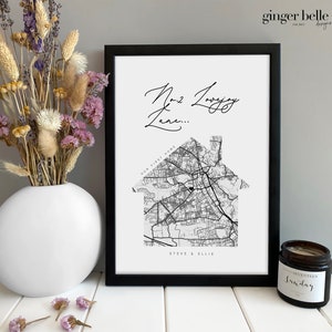 Personalized Home Map Print, First Home Gift (Digital PDF Available)