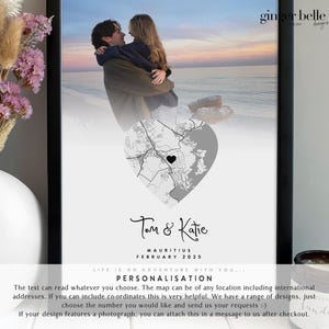 Personalized Map Print - Valentines Day Gift | Anniversary Gift for her/him image 3