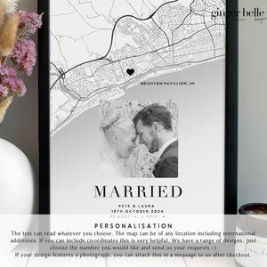 Personalized Couple Map Print - Engagement Gift, Anniversary Gift for her or him image 7