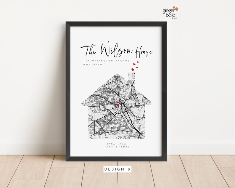 Personalised Housewarming Gifts, Personalised New Home Map, First Home Gift for Couple, New House Gifts, Our First Home, Valentines Gifts Design 6