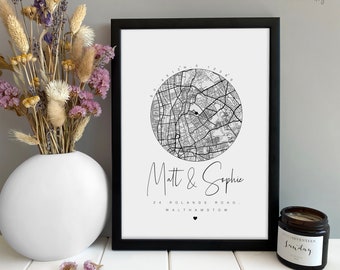 Personalised Housewarming Gifts, Personalised House Map, Couples First Home Gift, Home Sweet Home, Our First Home, Valentines Gift for her