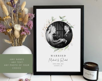 Personalised Couples Valentines Gift | First Wedding Anniversary Gift | Custom Photo Print Gift for Him Her, Wedding Gift for Couples