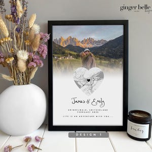 Personalized Map Print - Valentines Day Gift | Anniversary Gift for her/him Design 1