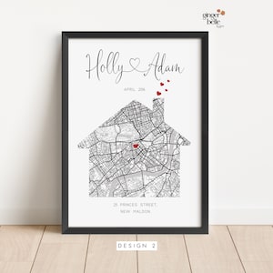 Personalised Housewarming Gifts, Personalised New Home Map, First Home Gift for Couple, New House Gifts, Our First Home, Valentines Gifts Design 2