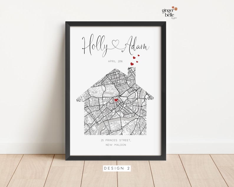 Personalised Housewarming Gifts, Personalised New Home Map, First Home Gift for Couple, New House Gifts, Our First Home, Valentines Gifts Design 2