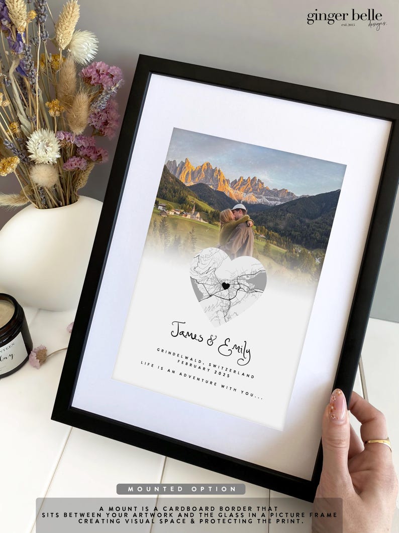 Personalized Map Print - Valentines Day Gift | Anniversary Gift for her/him image 4