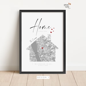 Personalised Housewarming Gifts, Personalised New Home Map, First Home Gift for Couple, New House Gifts, Our First Home, Christmas Gifts Design 1