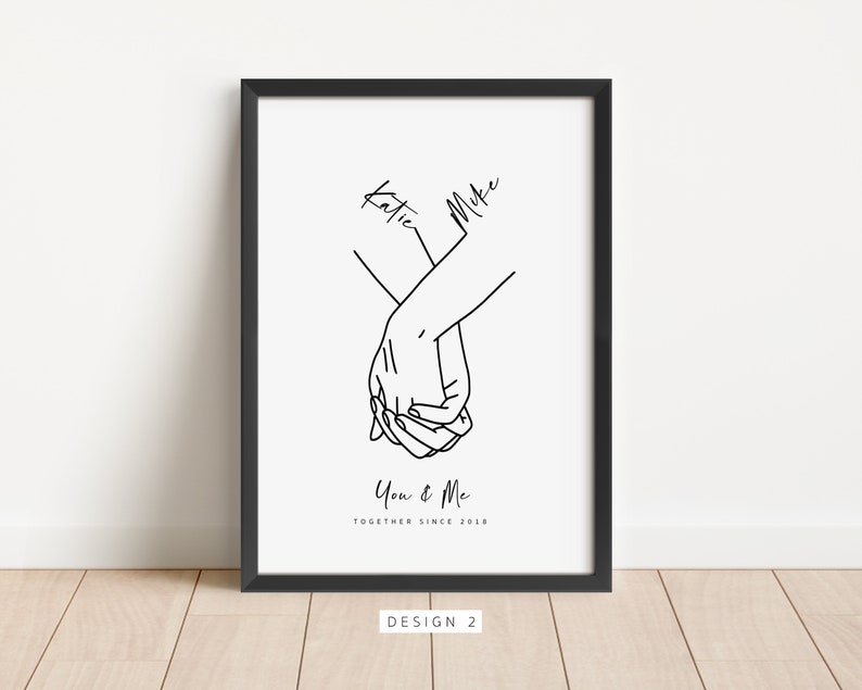 Anniversary Gift for him or her Valentine Gift Personalised Wedding Anniversary Gift Anniversary Gift for Him Girlfriend Wife Husband Design 2