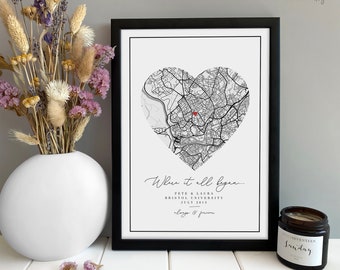 Personalised Anniversary Gift Print - Night We Met Gift | Map Gift for Her Wife Husband Girlfriend | Personalized Wedding Gift