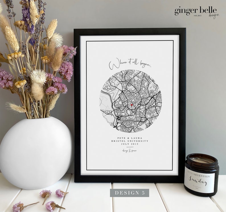 Personalised Anniversary Gift Print Night We Met Gift Map Gift for Her Wife Husband Girlfriend Personalized Wedding Gift Design 5