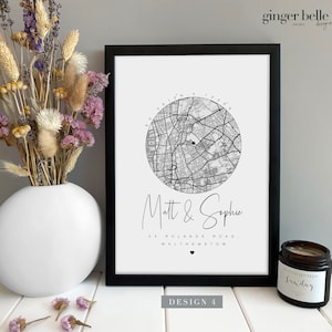 New Home Gift, Personalised Housewarming Gift, New Home Map Print Gift, Valentines Gift for her him, Gifts for home, Moving Gift New Home Design 4