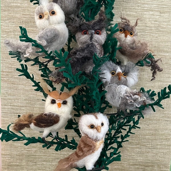 Little Ornamental needle felted Owls