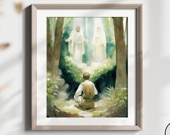 A Prophet's Call  -  Joseph Smith's First Vision in the Sacred Grove, LDS Watercolor Art and Decor, Instant Digital Download