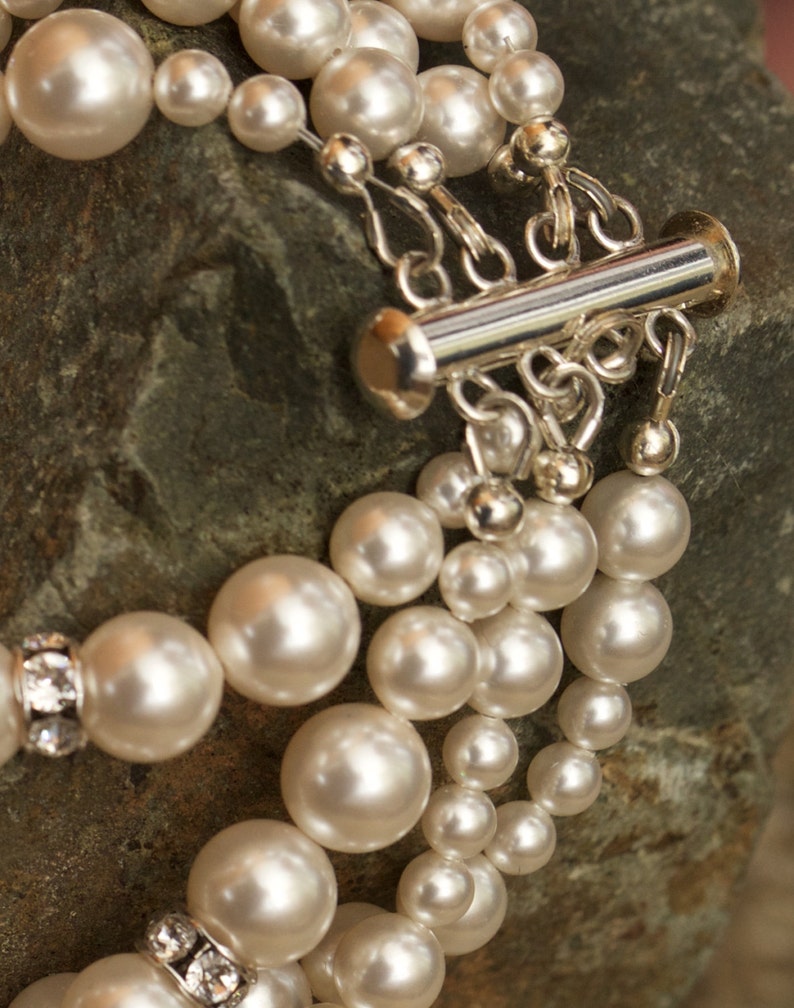 Pearl Wedding Braceletpearl bracelet weddingCrystal and Pearl BraceletMulti Strand Pearl braceletBridal pearl braceletNew Year bracelet