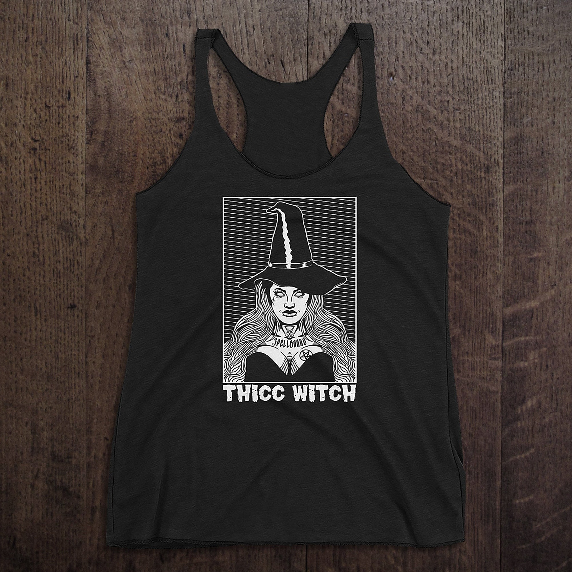 Discover THICC WITCH  Triblend Racerback Tank