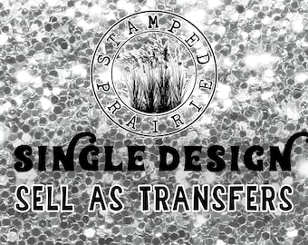 May include: Black and white image of a logo for "Stamped Prairie" with a graphic of tall grass. The text below the logo reads "Single Design Sell As Transfers".
