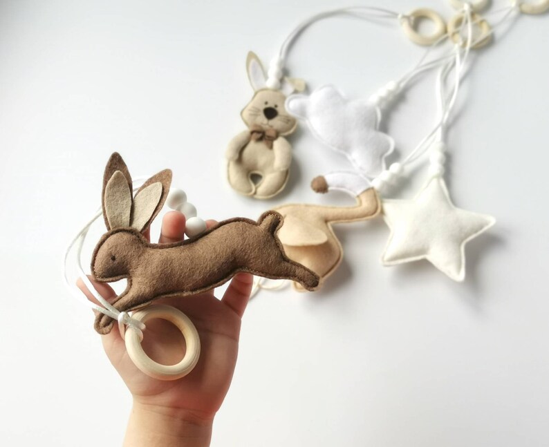 Set of 5 Rabbit Baby Toys Bunny Hanging Baby Gym Toys Etsy Polska