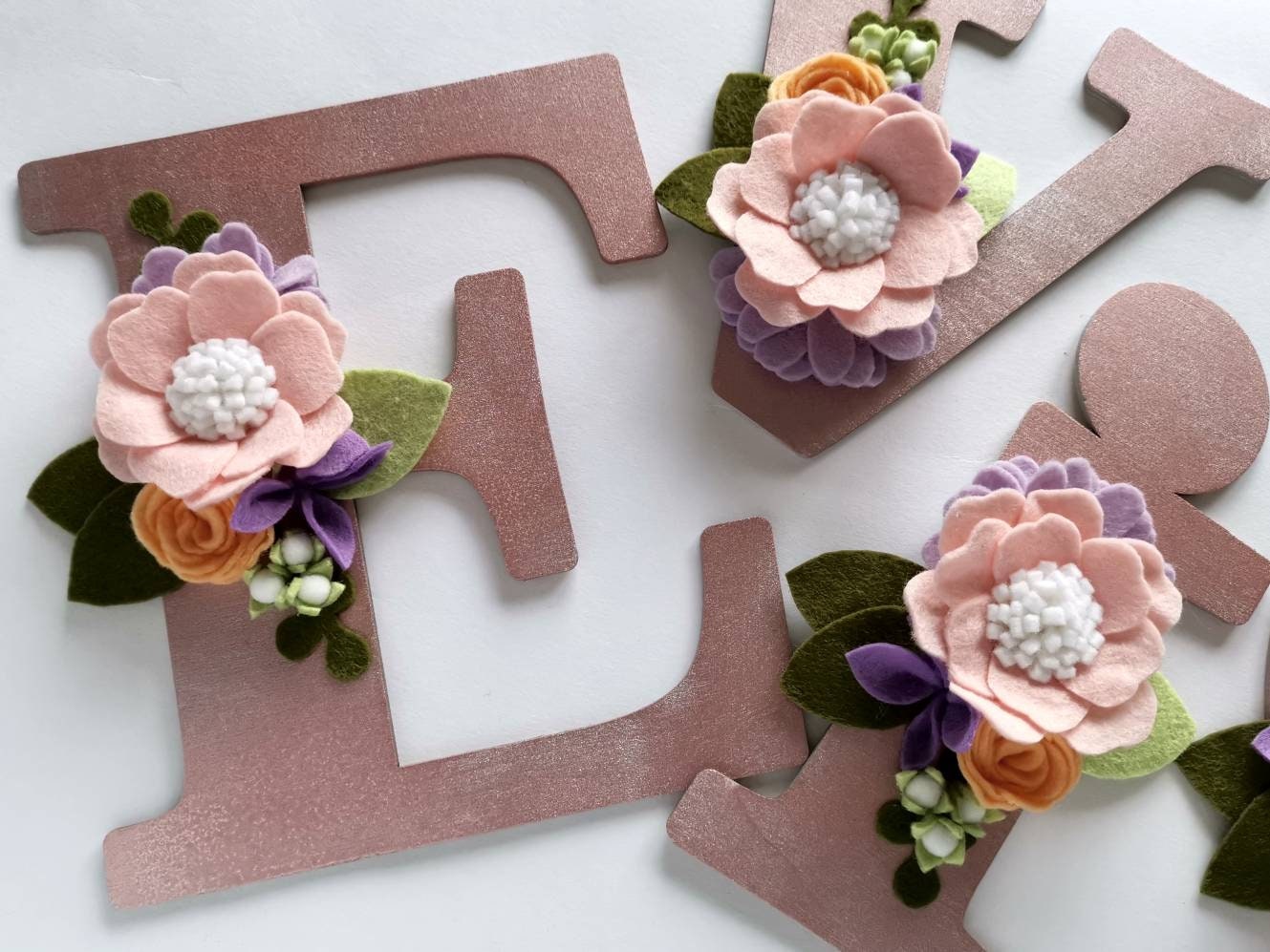 Floral Letter Flower Letter Custom Floral Initial Nursery Wall Etsy
