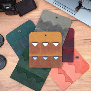 Porta-cartão SD personalizado, estojo de couro para cartão SD, carteira compacta para cartão de memória, presente personalizado, capa SD personalizada para fotógrafos