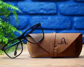 Leather Sunglasses Case, Personalized Glasses Holder, Custom Eyeglasses Case, Personalized Leather Gifts, Reading Glasses Case Pouch