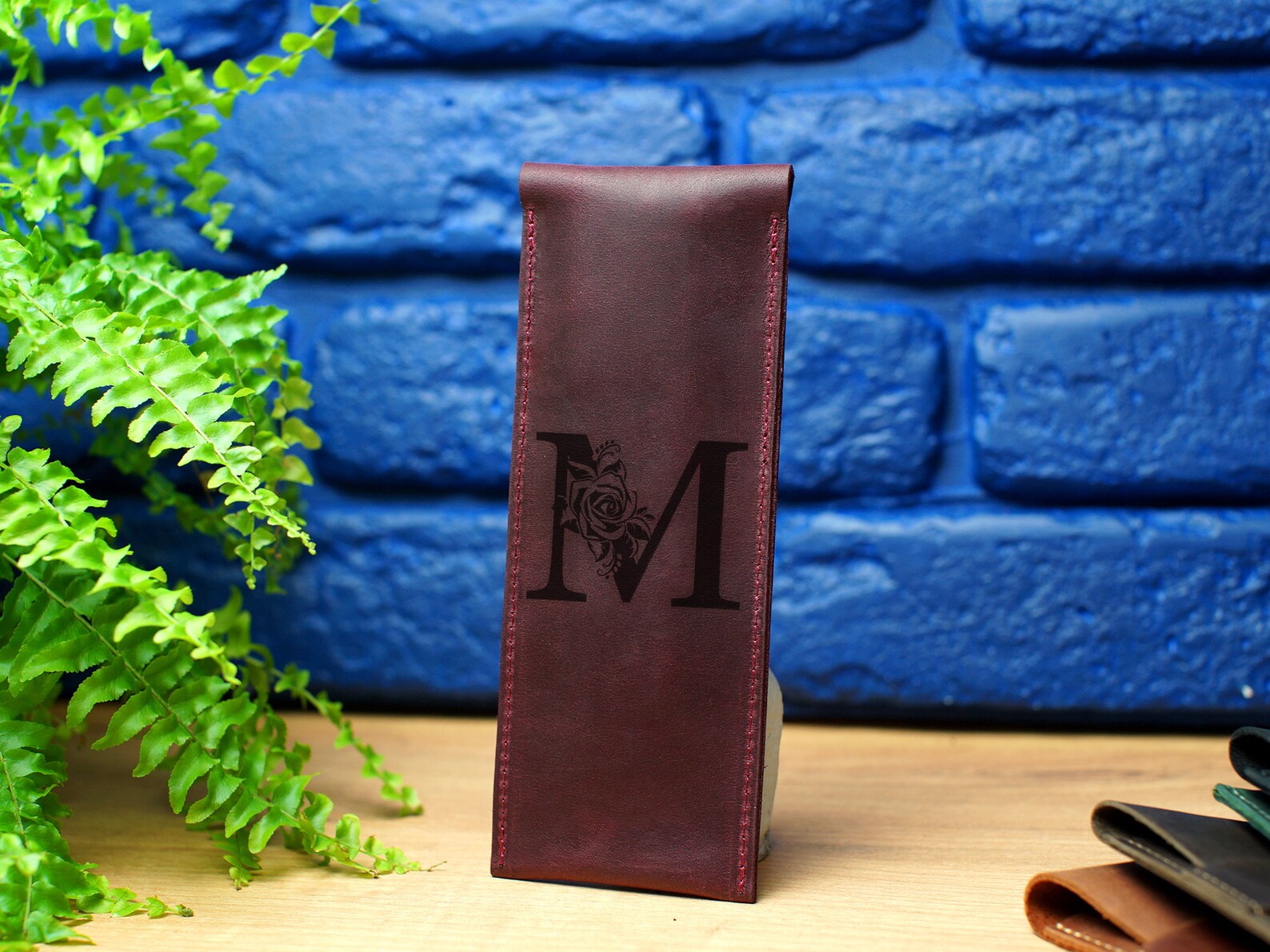 Personalized Pen Holder Leather Pen Holder Engraved Pen Etsy