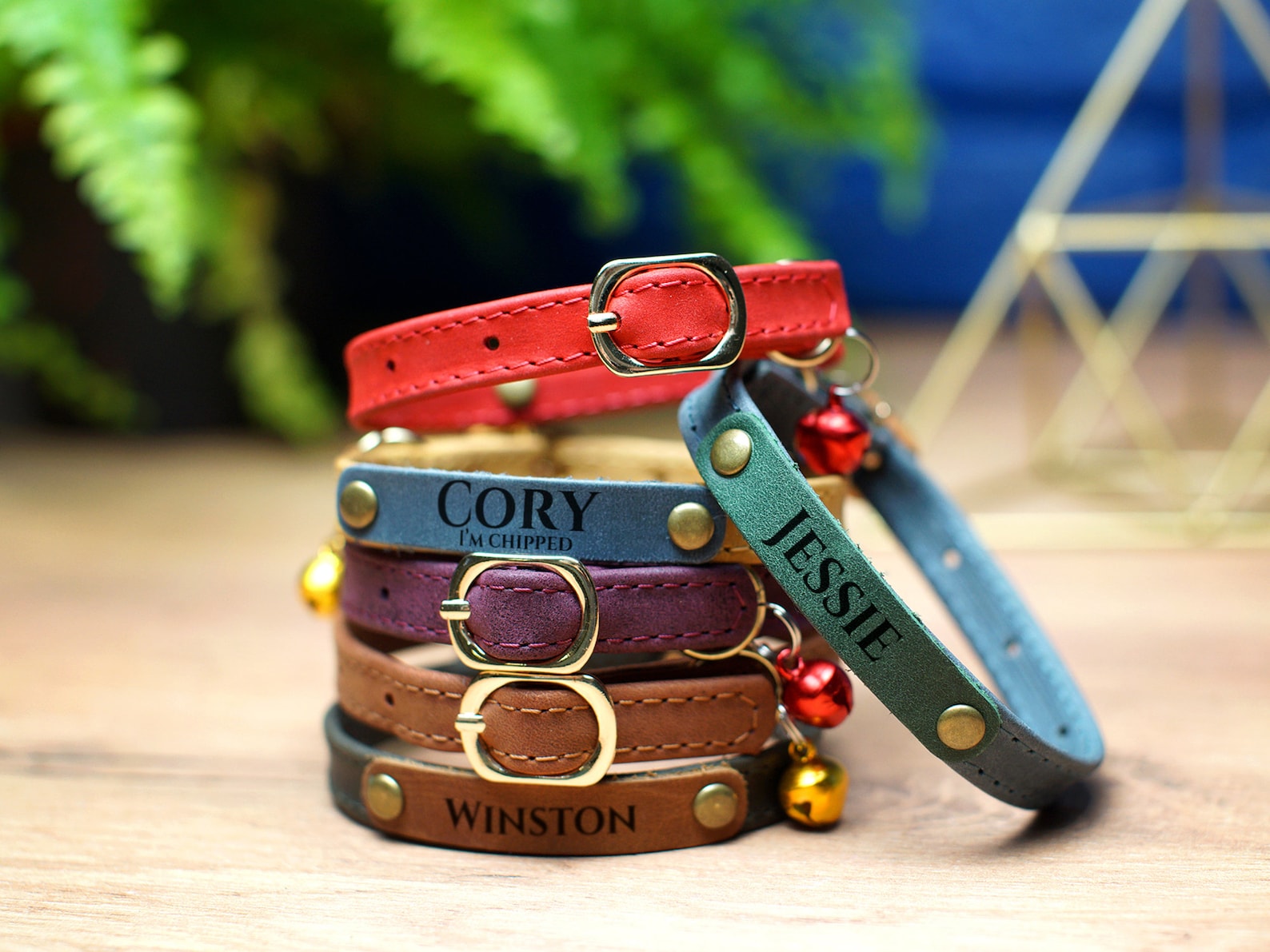Personalized Cat Collar With Name Tag Leather Cat Collar With Etsy
