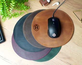 Personalized Mouse Pad, Leather Mouse Pad, Office Desk Pad Mat, Custom Computer Mousepad, Personalized Gifts for Men, Office Gifts