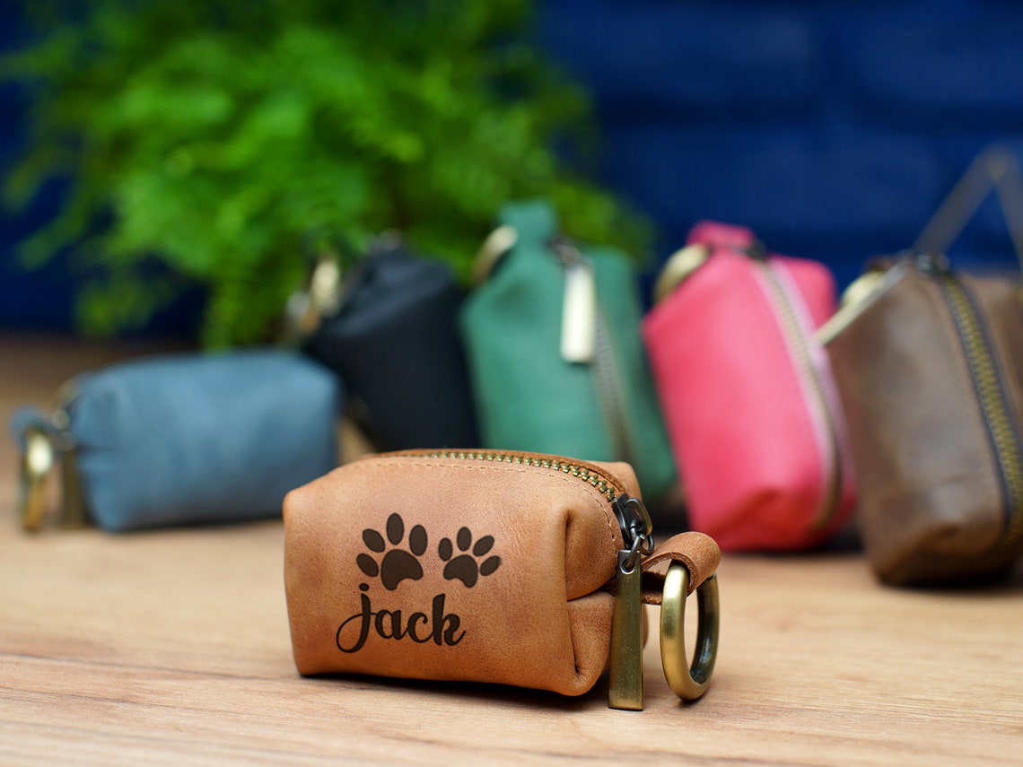 Leather Dog Poop Bag Holder Personalized Dog Poop Bag Etsy