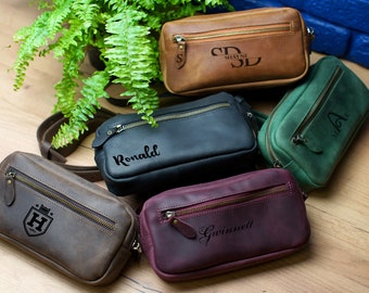 Custom Fanny Pack, Leather Belt Bag, Crossbody Bag, Personalized Bum Bag, Engraved Hip Bag, Adjustable Waist Bag, Leather Gift for Men,
