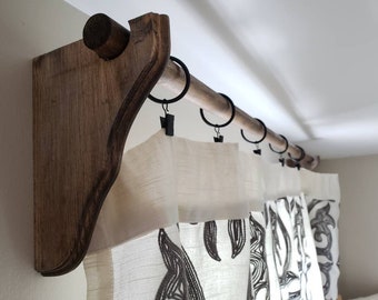 Rustic Curtain Rod Etsy