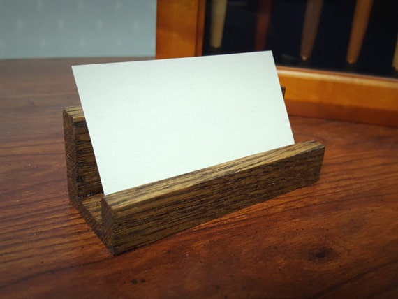 Wooden Business Card Holder Desk Decoration Business Card Etsy