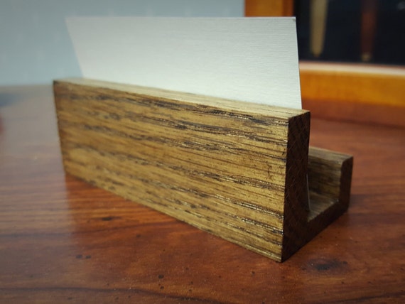 Wooden Business Card Holder Desk Decoration Business Card Etsy