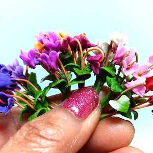 1:12 schaal Cyclamen Bloem Poppenhuis Miniaturen Tuin, Bloemen