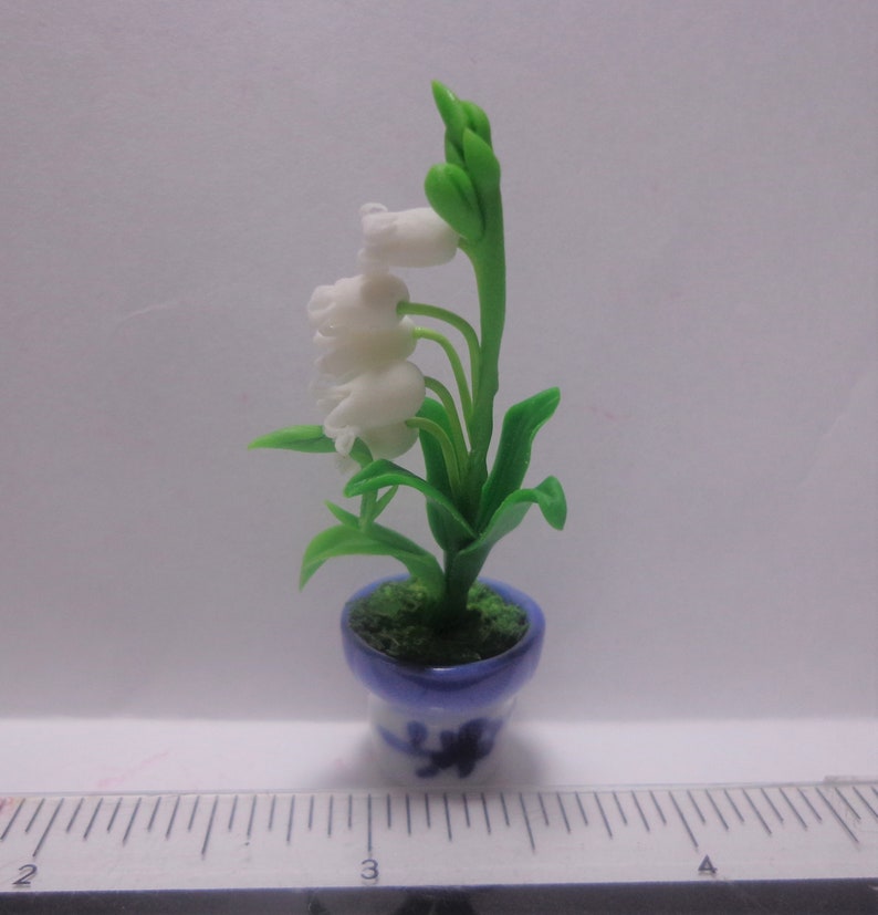 112 Scale Flowers , Flowers In A Pot Dollhouse Miniature Flower , garden image 2