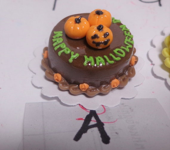 Dolls House miniatura Halloween Cake-Pacchetto-ACCESSORIO-Scala 1:12th ALIMENTARE-shop 