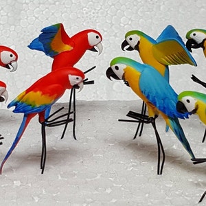 Handmade Miniature 2 x Parrot Dollhouse miniature parrot